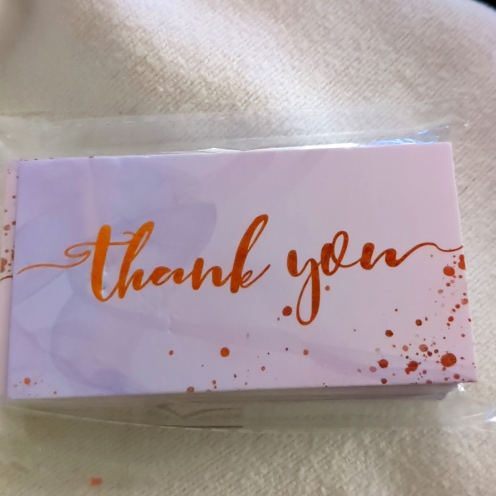 50 pack purple/Fake gold thank you cards New